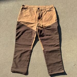 Vintage 90s Wolf Mountain Tan Ripstop Brush Guard Field Hunting Pants TAG 46x32